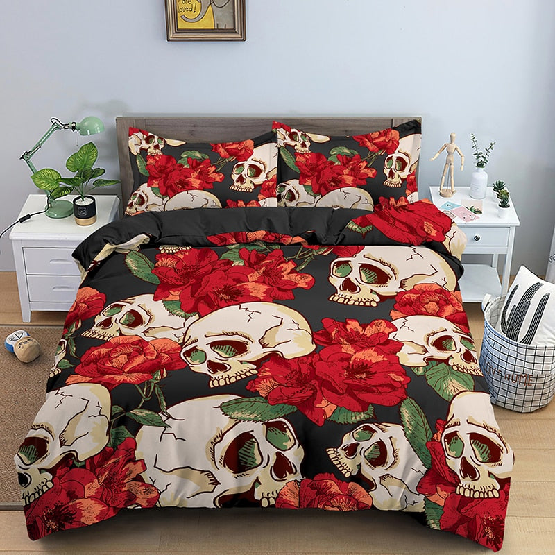 Skelett-sänglakan-Home-Hemnix-Uppsättning J-UK Enkel 135x200cm-Hemnix