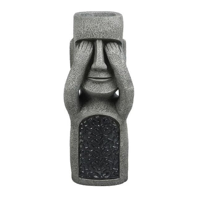 Carvallo Blomkruka med ansikte | LED-belysning & soldriven | Väderbeständig har, | Naturstensutseende Carvallo