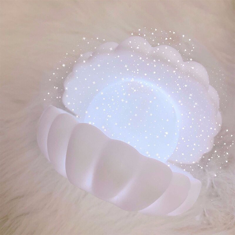 PearlWave - Havfrue Perle Snäckor Nattlys med en glittrande skaldesign Carvallo