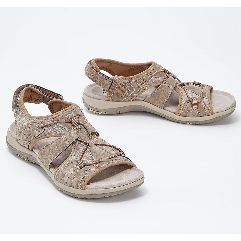Sandaler med rund öppen tå-Shoes for Women-Hemnix-Kaffe-35-Hemnix