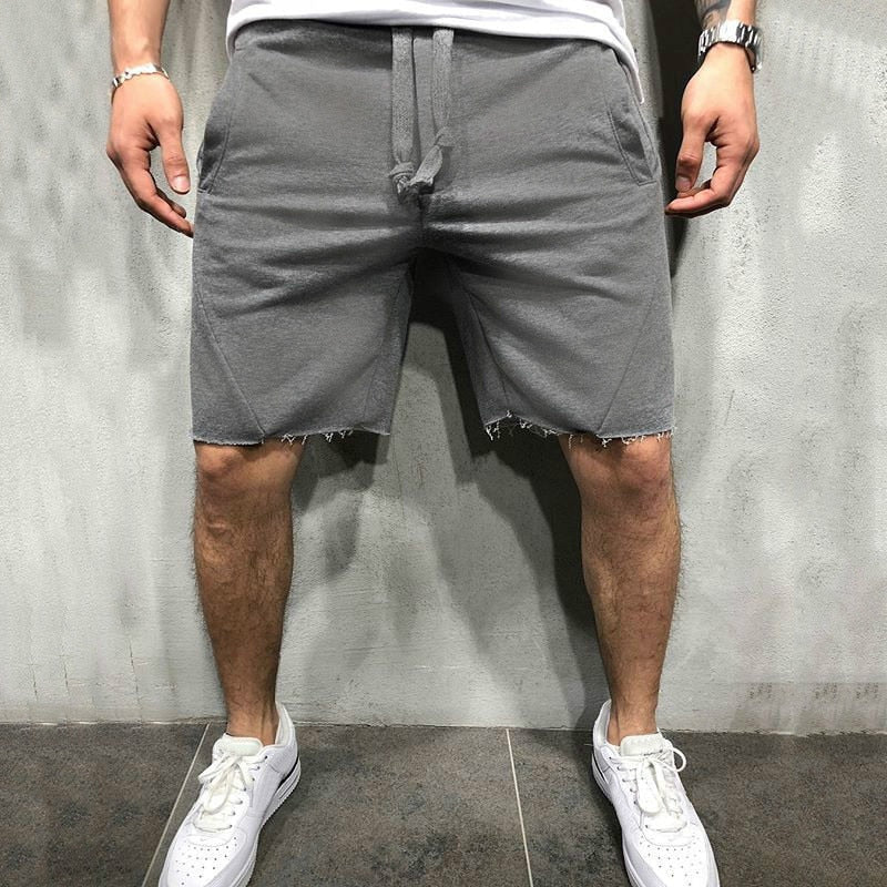 Löst släta enfärgade shorts-Clothes for Men-Bellasverige-Mörkgrå-M-Hemnix