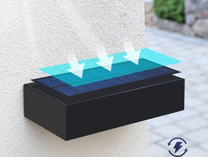 Carvallo-Utebelysning LumiRise | Up & Down Light | Aluminium & Glas | Med skymningssensor | IP65 Väderbeständig Carvallo