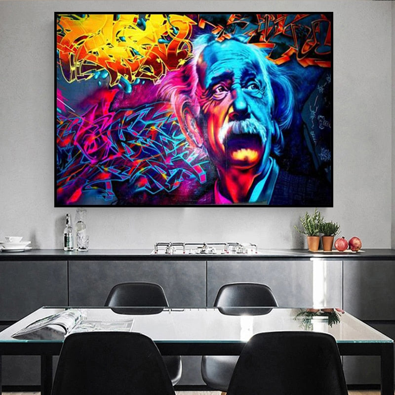 Einstein Graffiti Canvass väggkonst-Home-Hemnix-30x40cm ingen ram-Hemnix