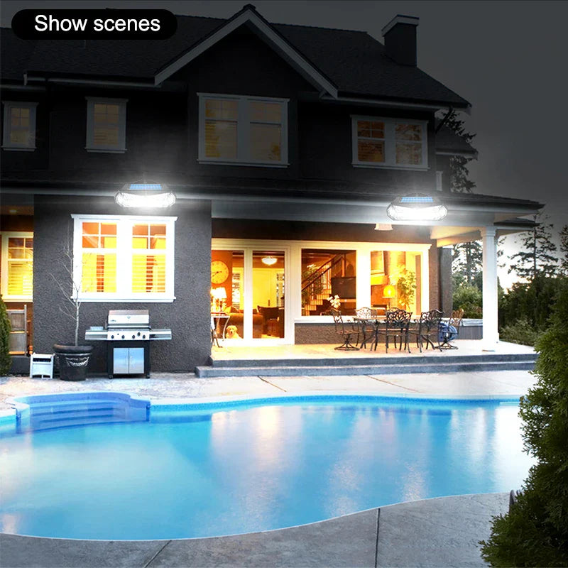 Carvallo Solar Vägglampa med Rörelsesensor | 158 LEDs | IP65 Vattentålig | 3 Läge | Extra Ljus & Trådlös Carvallo