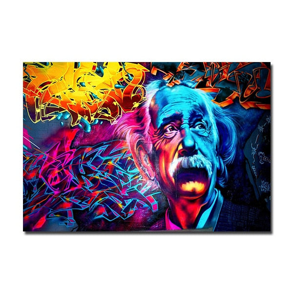 Einstein Graffiti Canvass väggkonst-Home-Hemnix-Hemnix