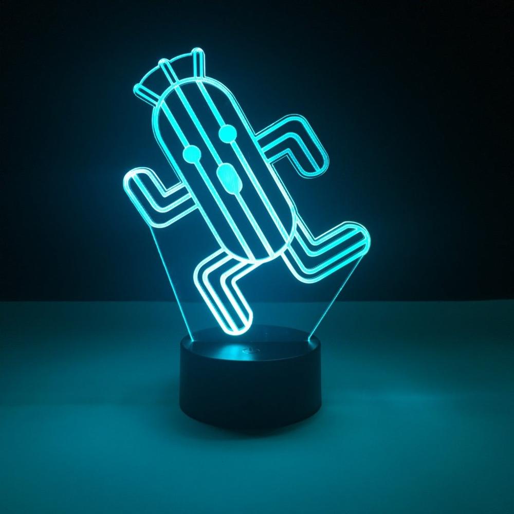 Final Fantasy 3D-lampa-Lights-Hemnix-Cactuar-Svart bas (ingen fjärrkontroll)-Hemnix