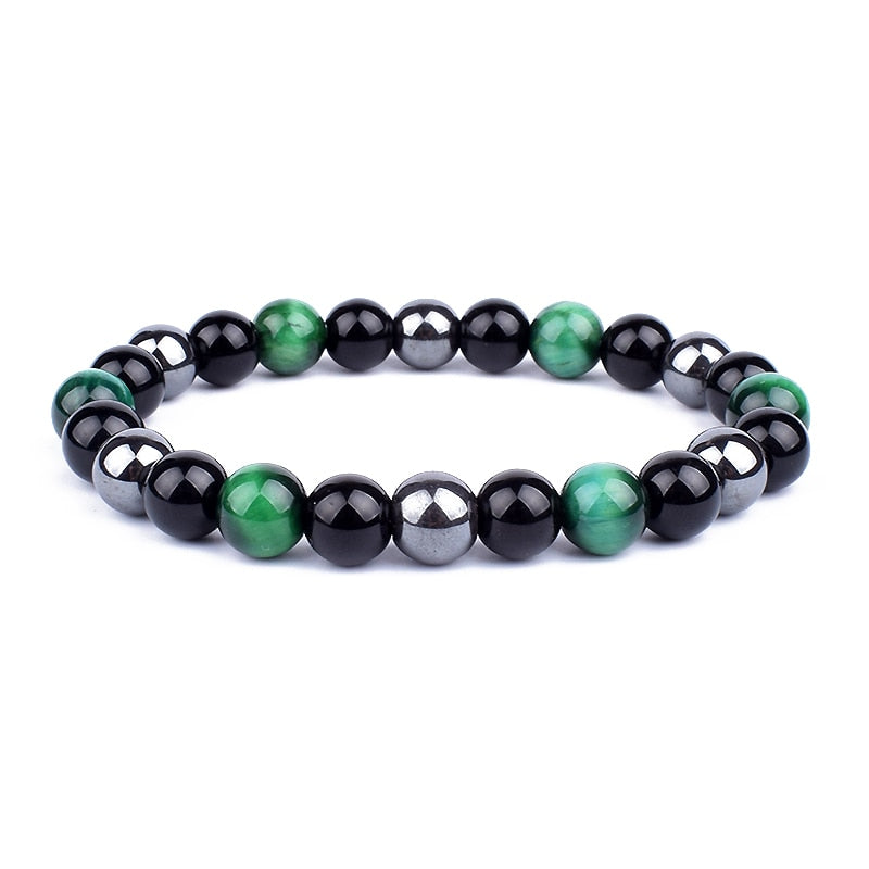 Trippel skydd armband-Jewelry for men-Hemnix-Silver Svart Grön-Hemnix