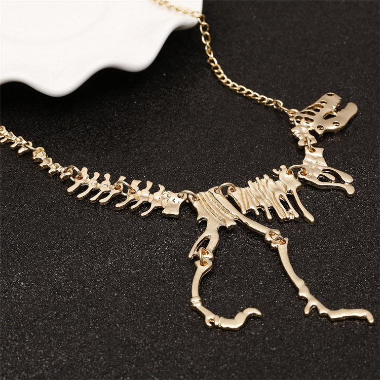 Tyrannosaurus Rex skelett halsband-Jewelry-Hemnix-Guld-Hemnix