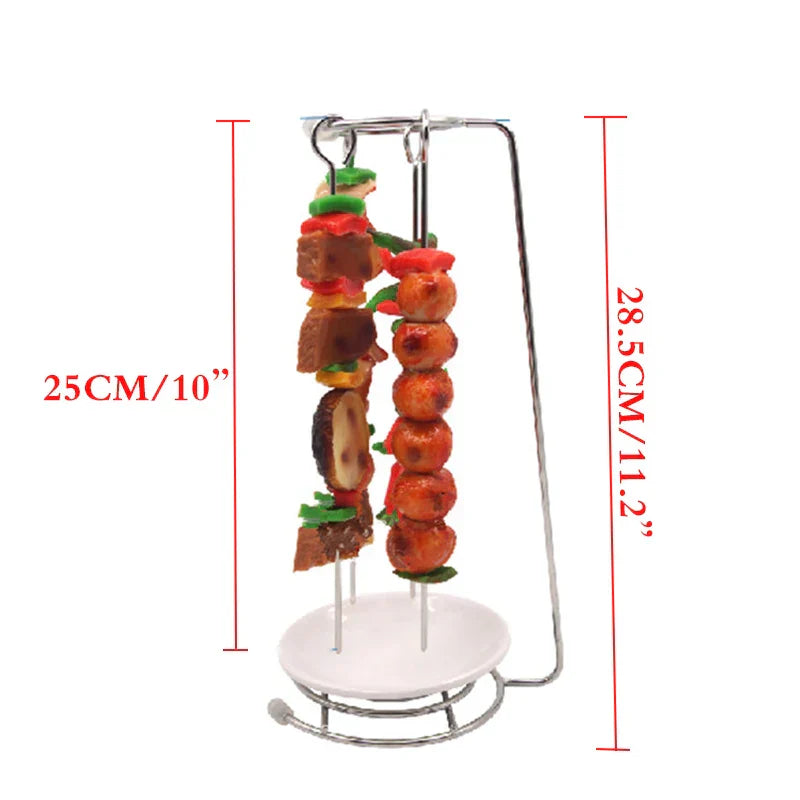 Royallure Rostfritt Stål BBQ Spett Set med Grillställ för Lätt Grillning Carvallo