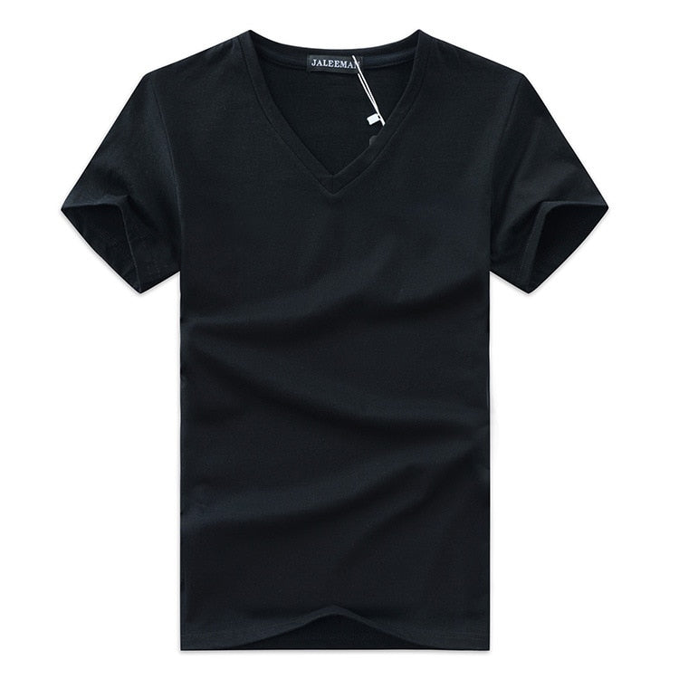 Men's Slim Fit V-Neck T-shirt-Clothes for Men-Hemnix-Hemnix