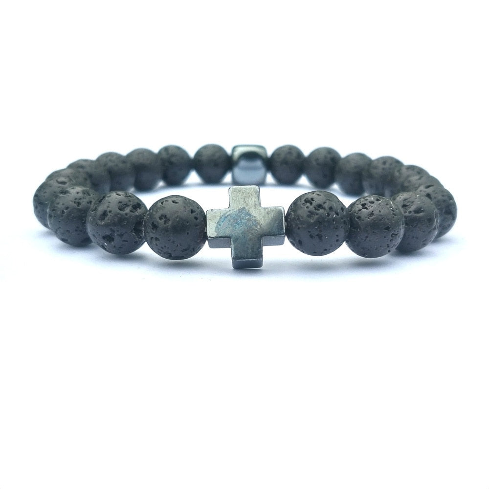 Korset Bön armband-Jewelry for men-Hemnix-Svart-18.5cm-19cm-Hemnix