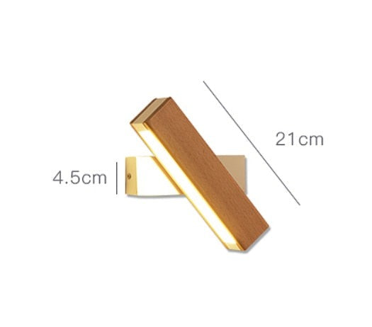 360° Roterande LED-Vägglampa-Lights-Hemnix-21cm trävit 4W-Varmt vitt (2700-3500K)-Hemnix