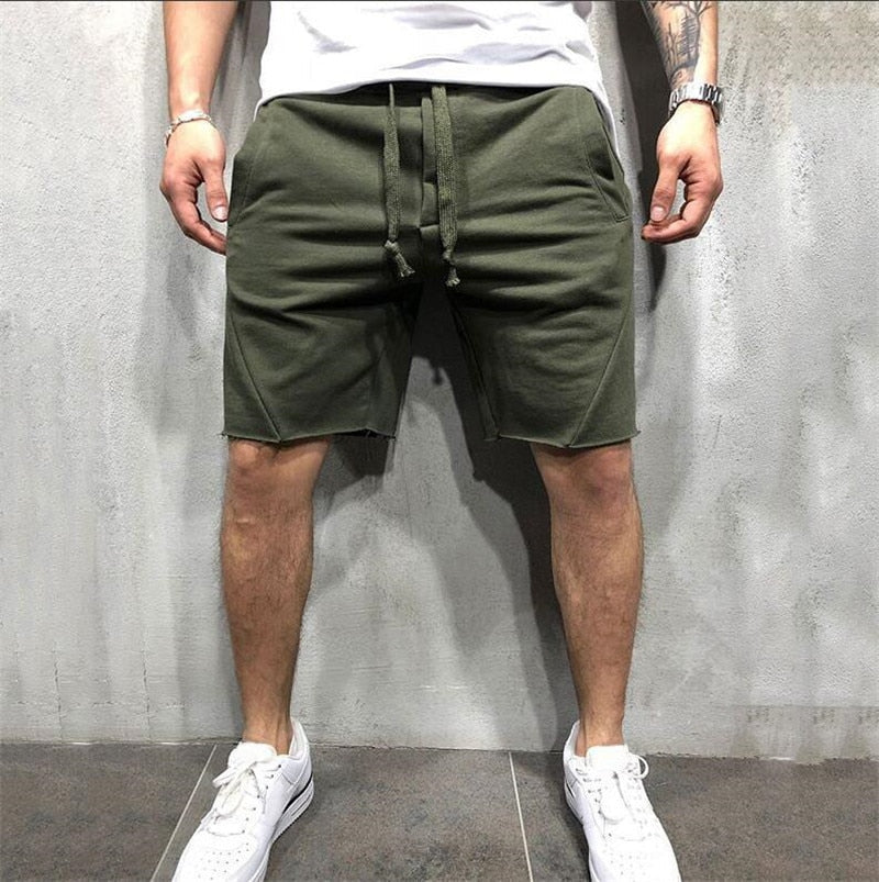 Löst släta enfärgade shorts-Clothes for Men-Bellasverige-Grön-M-Hemnix