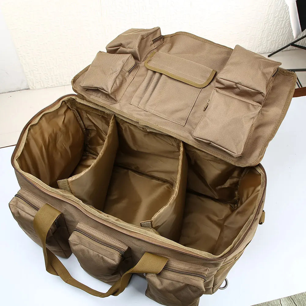Carvallo 55L Ryggsäck | Militärt Molle-system | Extra mycket förvaring | Robust nylon – Svart/Khaki/Grön Carvallo