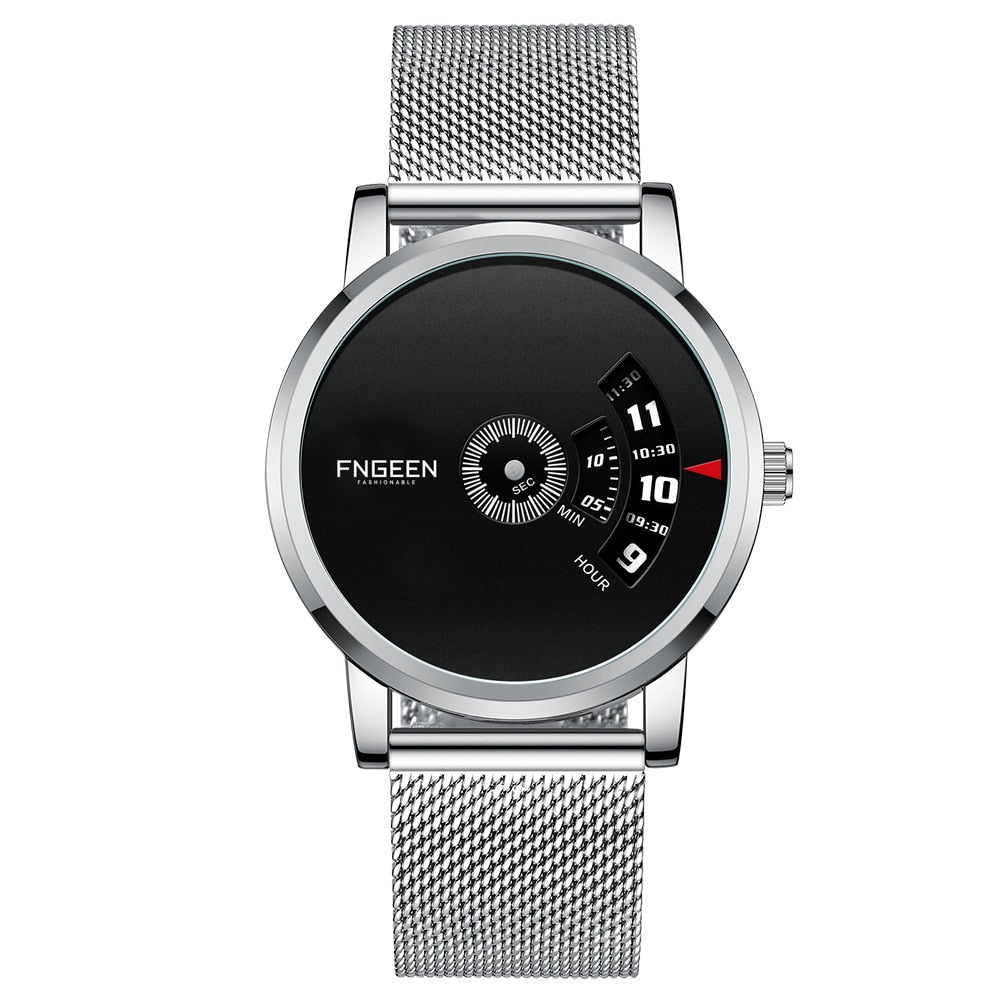 Unik tidmätare för män-Watches for men-Hemnix-Vitmaskig Svart-Hemnix