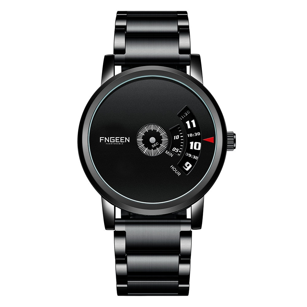 Unik tidmätare för män-Watches for men-Hemnix-Svart-stål Svart-Hemnix