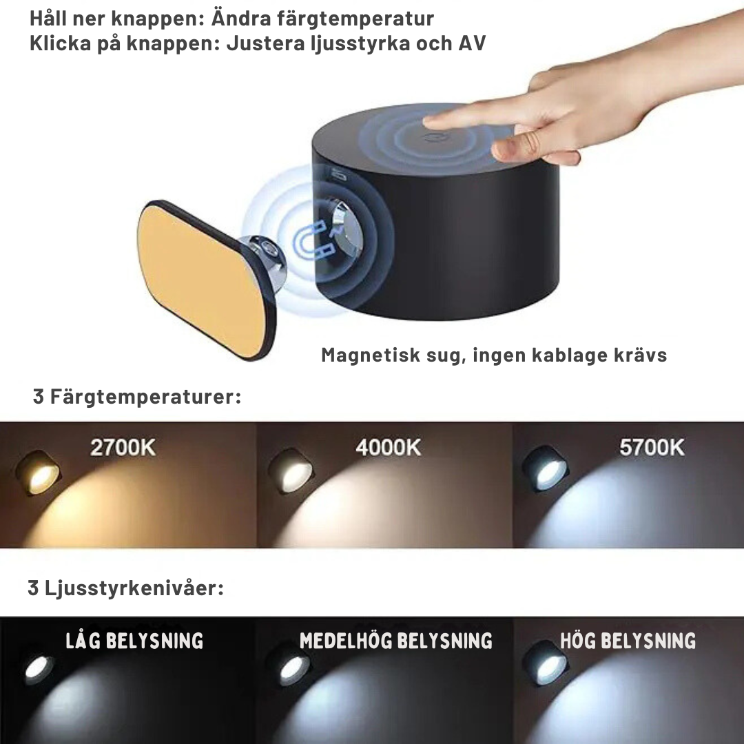 Nordisk Ljus – sladdlös, uppladdningsbar och fjärrstyrd vägglampa i skandinavisk design-VaruZ-Hemnix