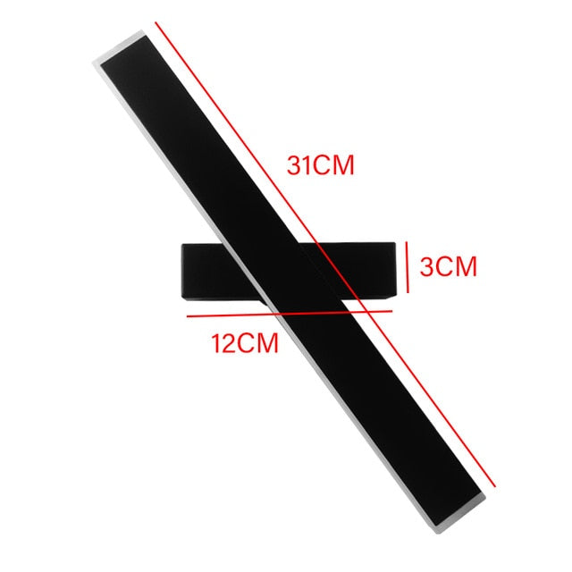 360° Roterande LED-Vägglampa-Lights-Hemnix-31cm svart 6W-Varmt vitt (2700-3500K)-Hemnix