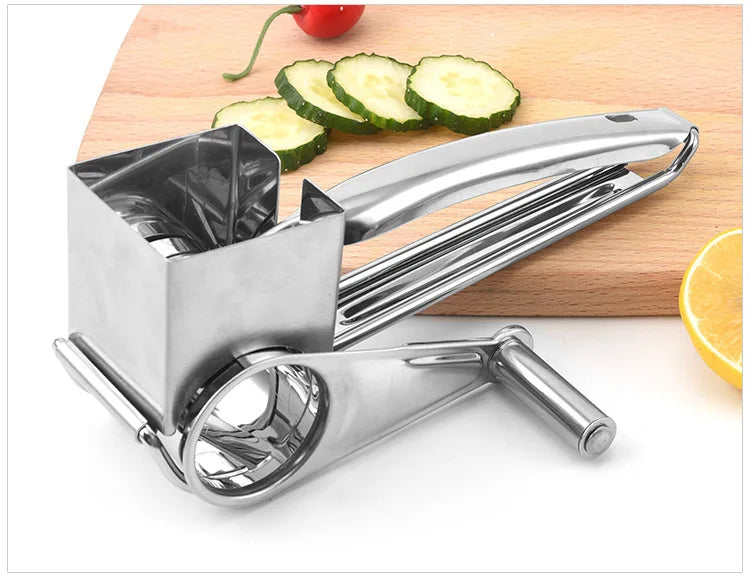 Royallure Rostfritt Stål Ost Rive med 3 Utbytbara Blad — Ergonomisk Köks Gadget Carvallo