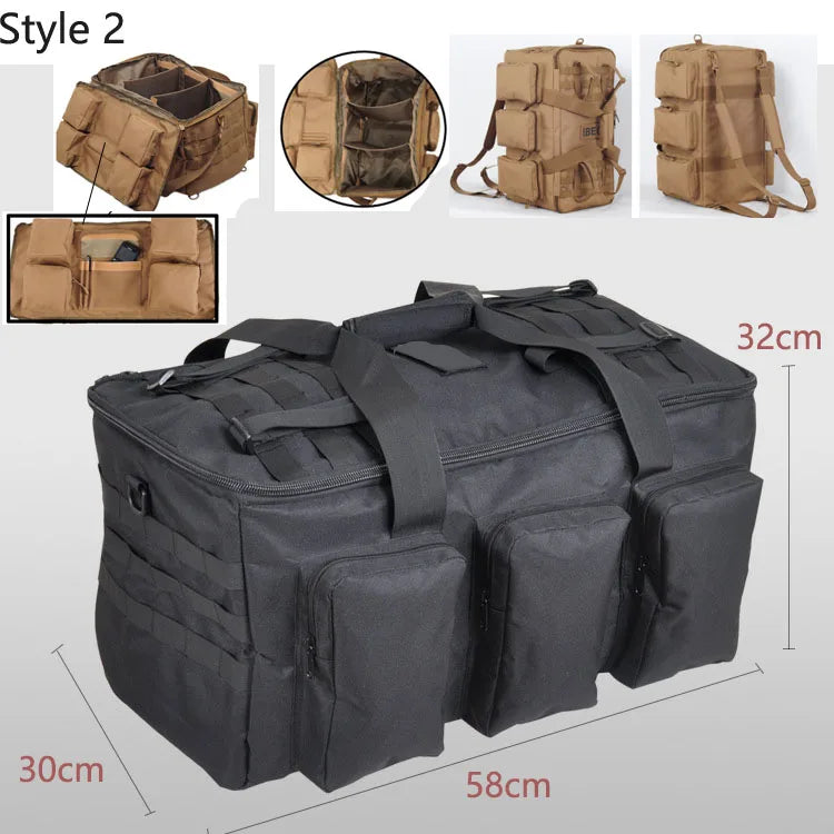 Carvallo 55L Ryggsäck | Militärt Molle-system | Extra mycket förvaring | Robust nylon – Svart/Khaki/Grön Carvallo