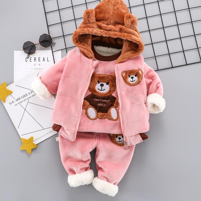 Baby vinterutrustningar för barn-Kids-Hemnix-Björn - Rosa Brun-9M-12M-Hemnix