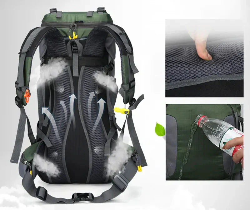 Carvallo Rucksack DryHike 60L | Vattentät & Robust | Ergonomiskt bärsystem | För vandring & camping Carvallo