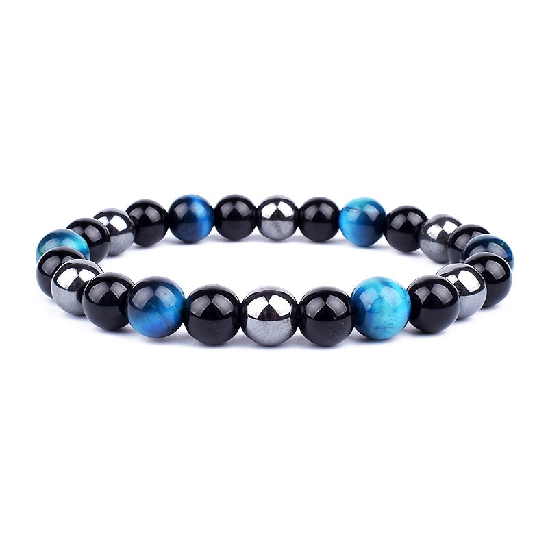 Trippel skydd armband-Jewelry for men-Hemnix-Silver Svart Oceanblå-Hemnix