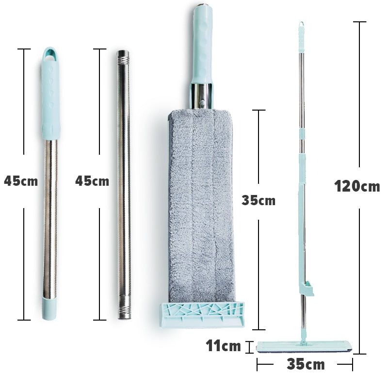 Carvallo FlexiWisch EasyMop | Med vinklad urvridningsfunktion | 2 tvättbara pads | Lätt & kompakt | Används utan hink Carvallo