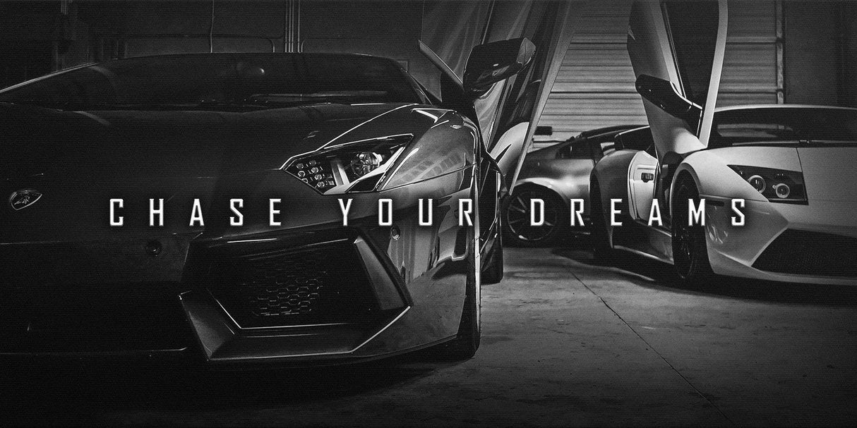 Chase Your Dream – Motivationsposter med Lyxig Sportbil på Canvas Hemnix