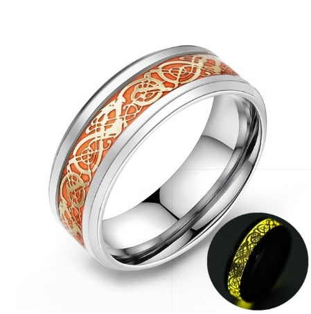 Lysande keltisk drake ring-Jewelry for men-Hemnix-16.5 mm-Gul-Hemnix