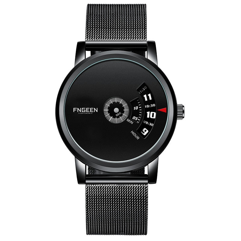 Unik tidmätare för män-Watches for men-Hemnix-Svart-mesh Svart-Hemnix