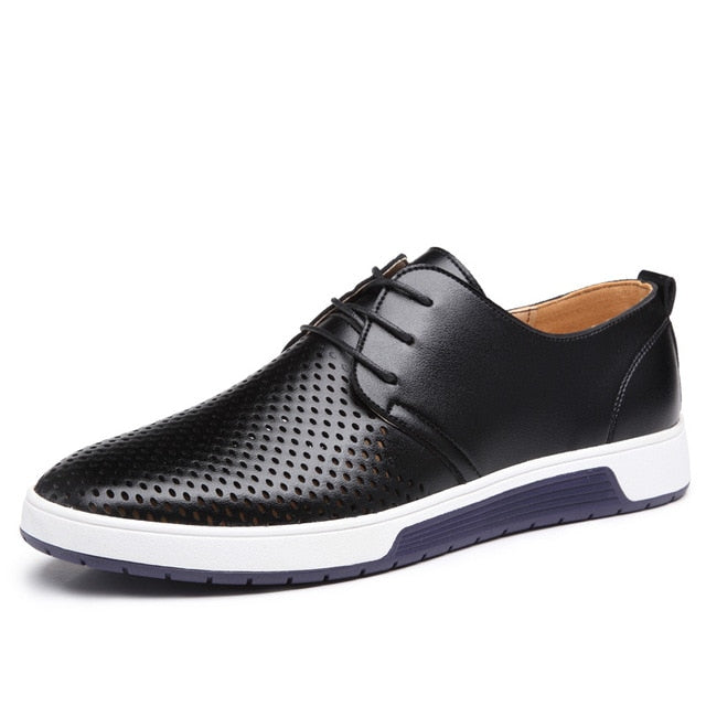 Oxford Läder Casual Skor-Shoes for Men-Bellasverige-Svart perforering-38-Hemnix