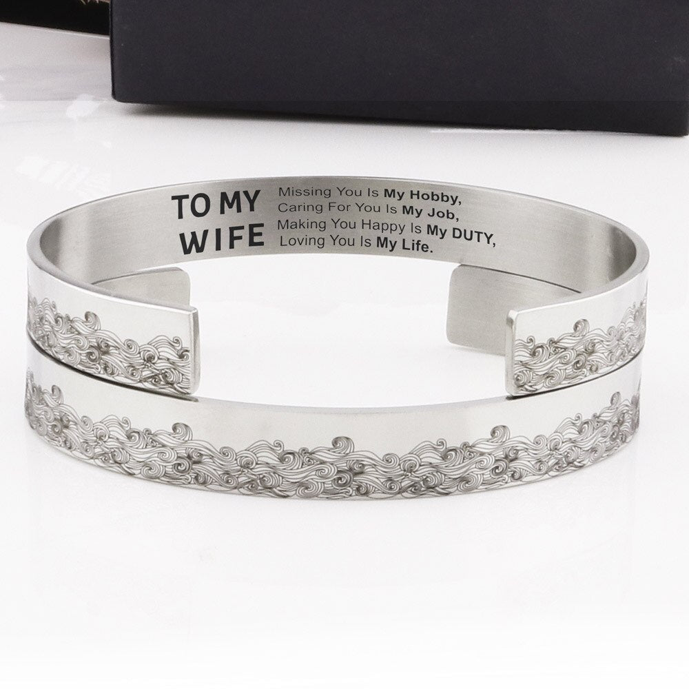 Till min fru, Missing You är min hobby manschett armband-Jewelry-Hemnix-Hemnix