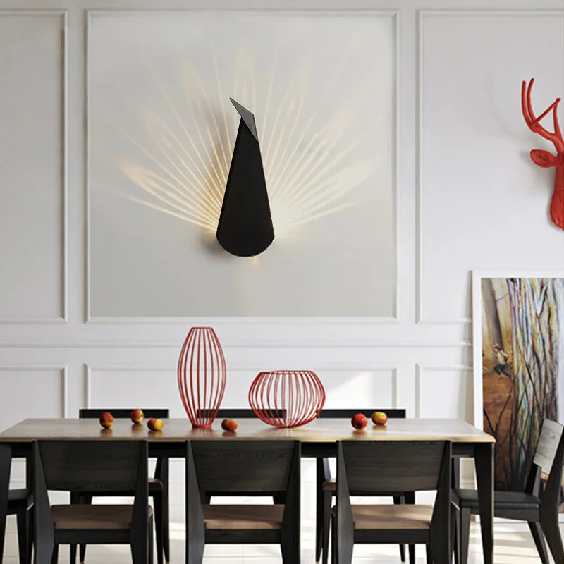 ElegantLicht - Påfågel Vägglampa Modern LED Vägglampa Carvallo