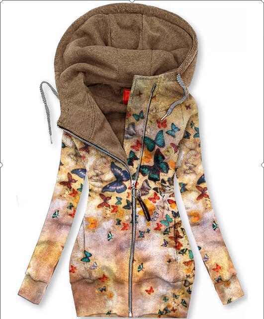 Kvinnors Butterfly Art Cardigan Sweatshirt-Clothes for women-Bellasverige-Hemnix