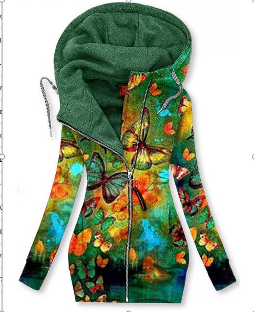 Kvinnors Butterfly Art Cardigan Sweatshirt-Clothes for women-Bellasverige-Hemnix