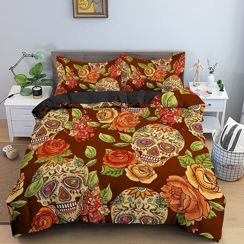 Skelett-sänglakan-Home-Hemnix-Uppsättning K-UK Enkel 135x200cm-Hemnix