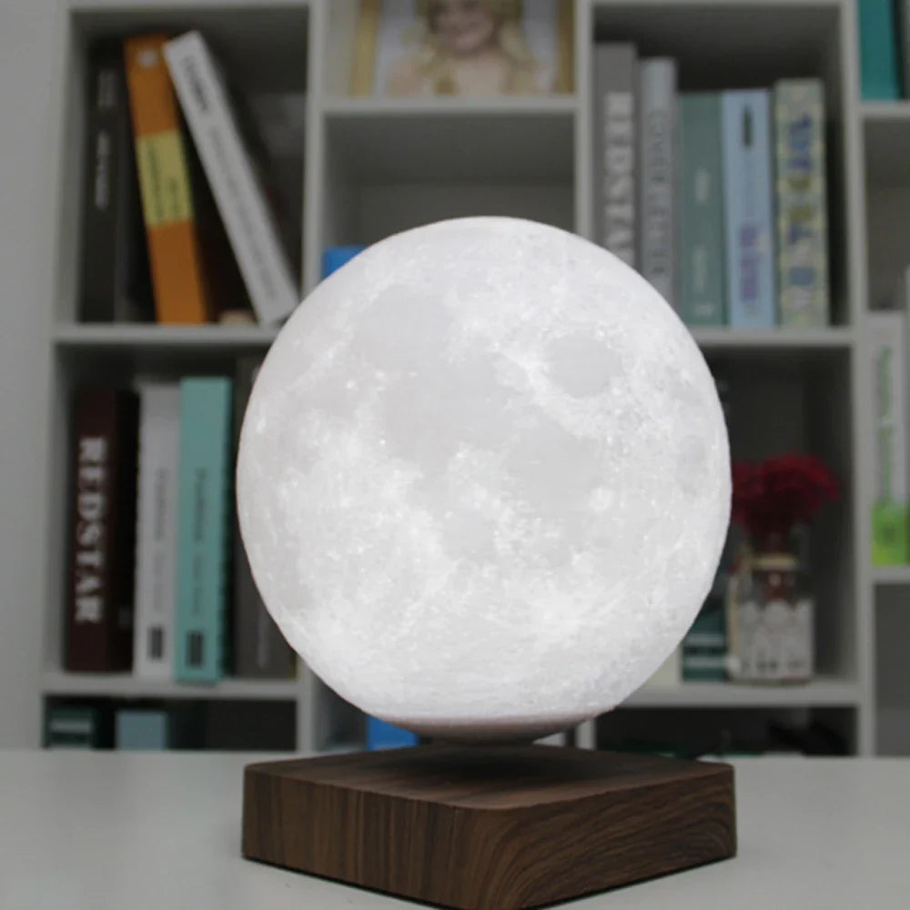 LunaGlow Månlampa – Svävande 3D LED Lampa med Magnetisk Levitationsdesign Hemnix