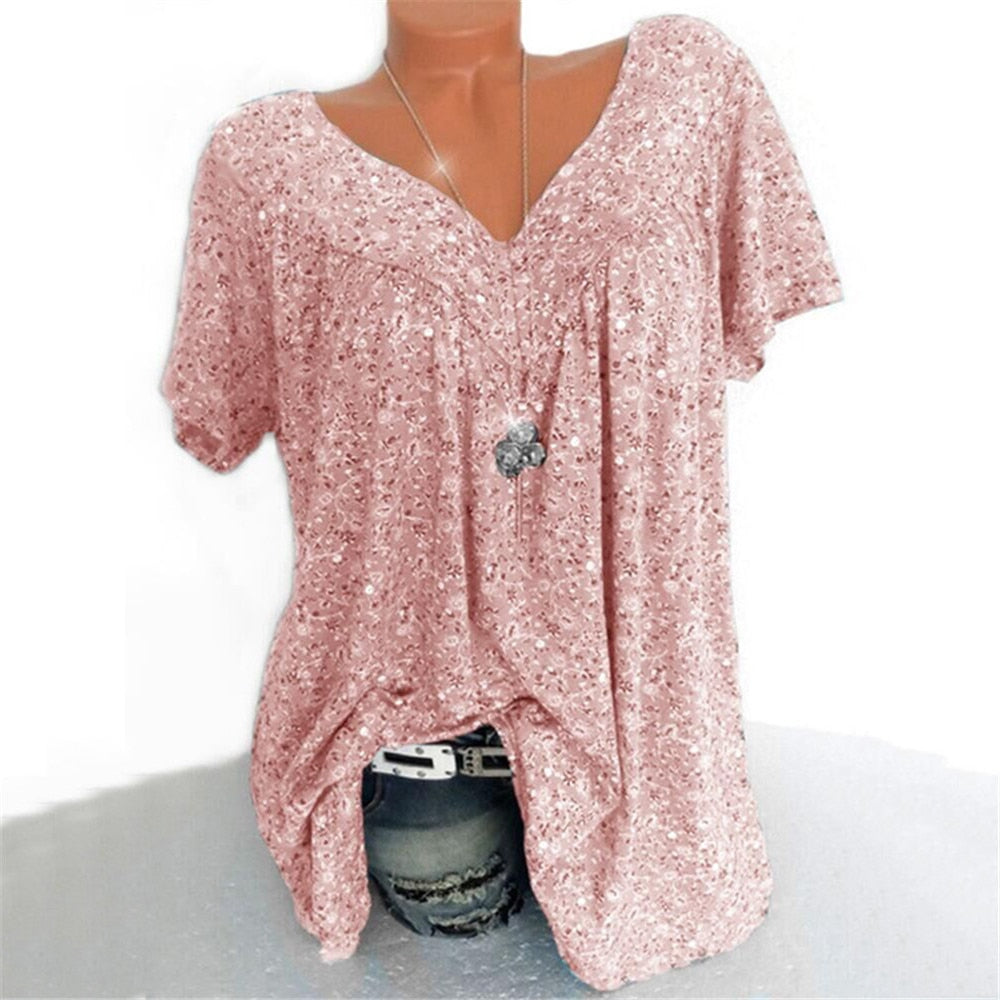 Sommar kvinna Tee-Clothes for women-Hemnix-Rosa ärm-S-Hemnix