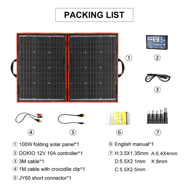 Carvallo Solarpanel SolterraFold 100 W | Monokristallin | Inkl. 10A Laddregulator & 3 m Kabel | Ultrak lätt & Kompakt Carvallo