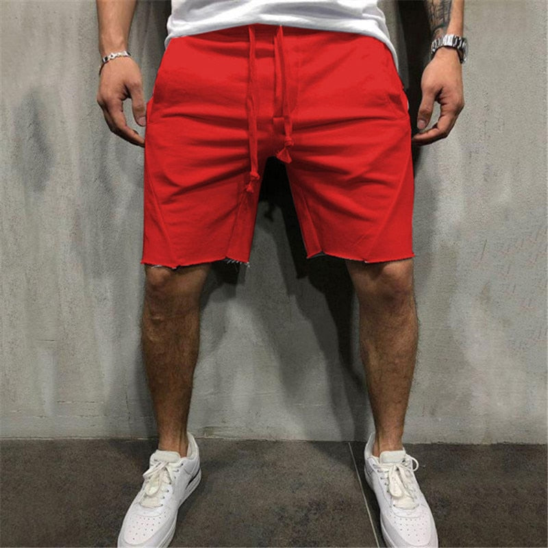 Löst släta enfärgade shorts-Clothes for Men-Bellasverige-Röd-M-Hemnix