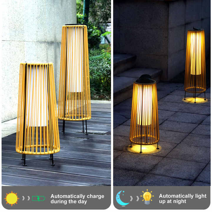 Solar LED Rattanlampa – Stor utomhusbelysning i oval design för trädgård och terrass Carvallo