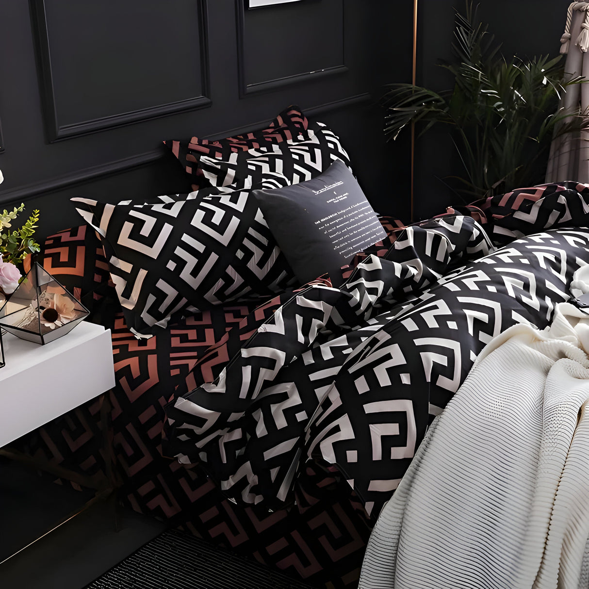 BlackBliss - Modernt Svart Sängklädesset Carvallo