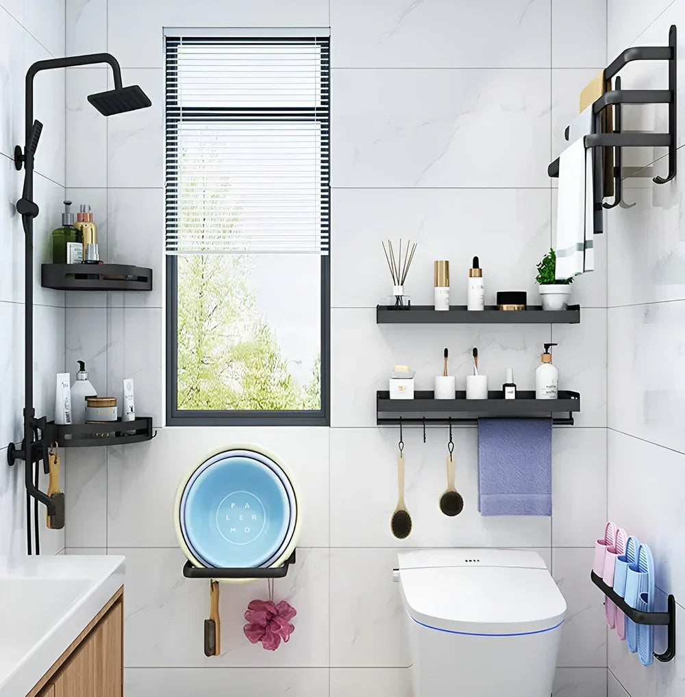 Carvallo – Platsbesparande väggmonterad stativ med stänger i flera nivåer och enkel installation Carvallo