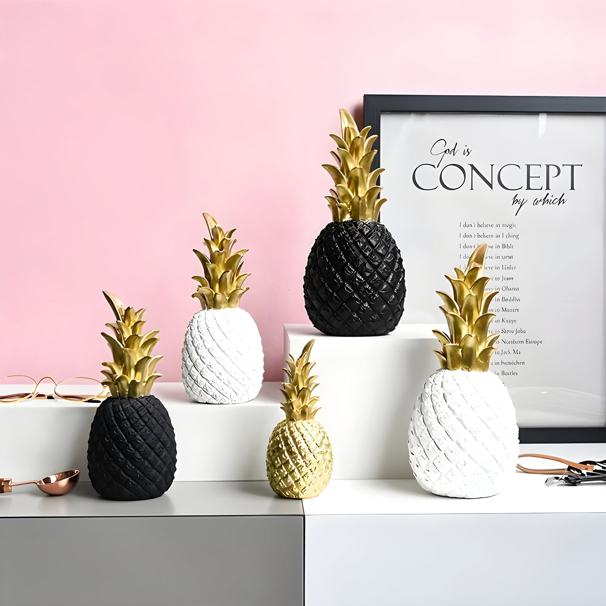 PineGlow Decor - Dekorativ Ananas-Ananas-Vardagsrumsdekor Carvallo