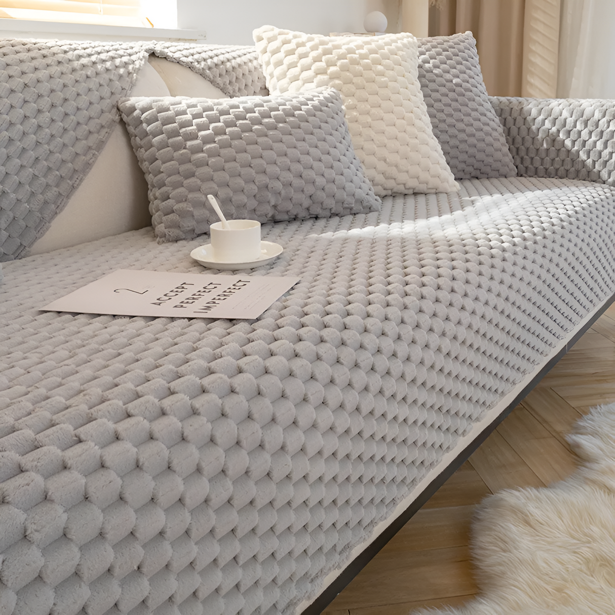 Carvallo – Elegant Non-Slip Cover with Luxury Honeycomb Design Carvallo