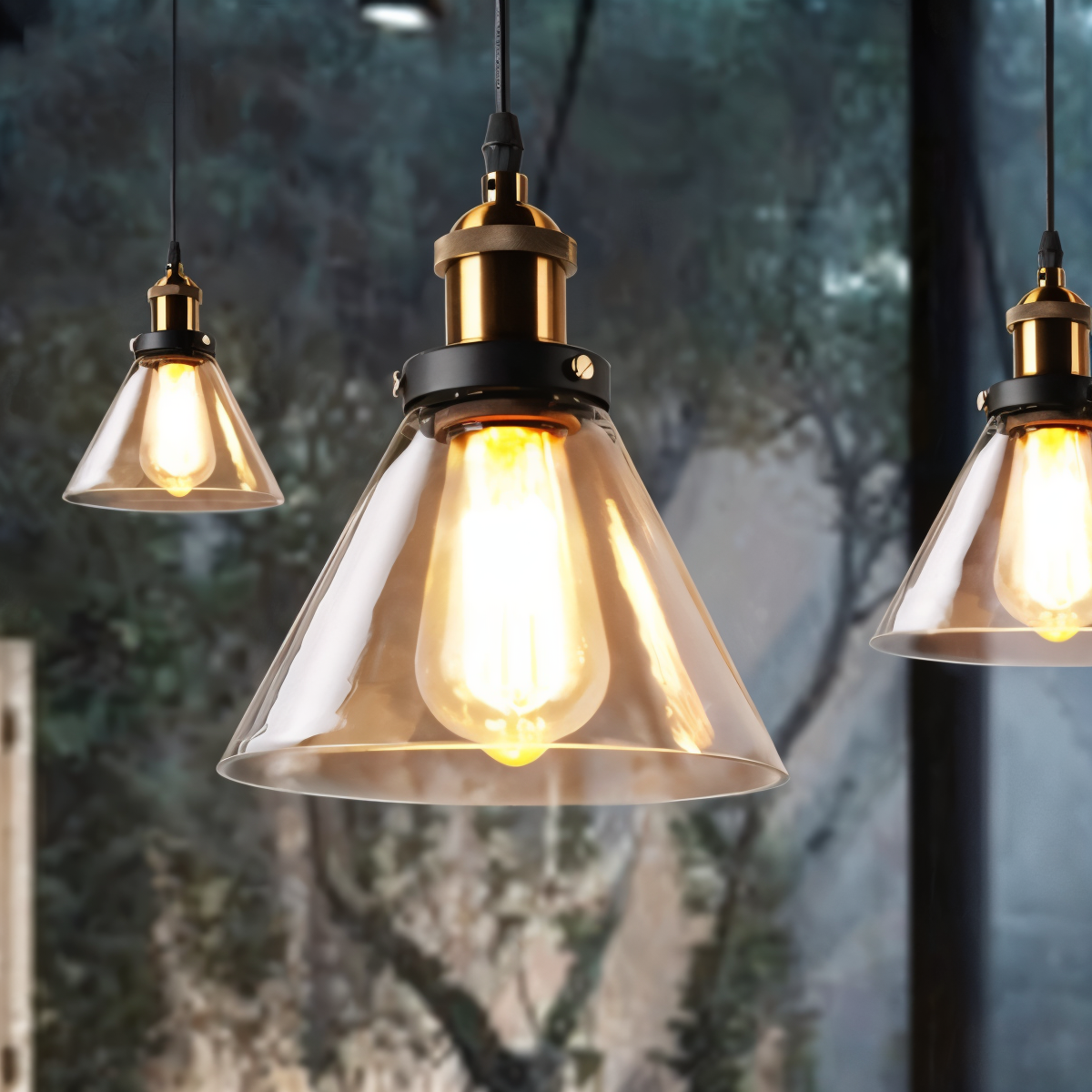 RetroGlow – Industriell Taklampa i Rökt Glas och Metall Hemnix