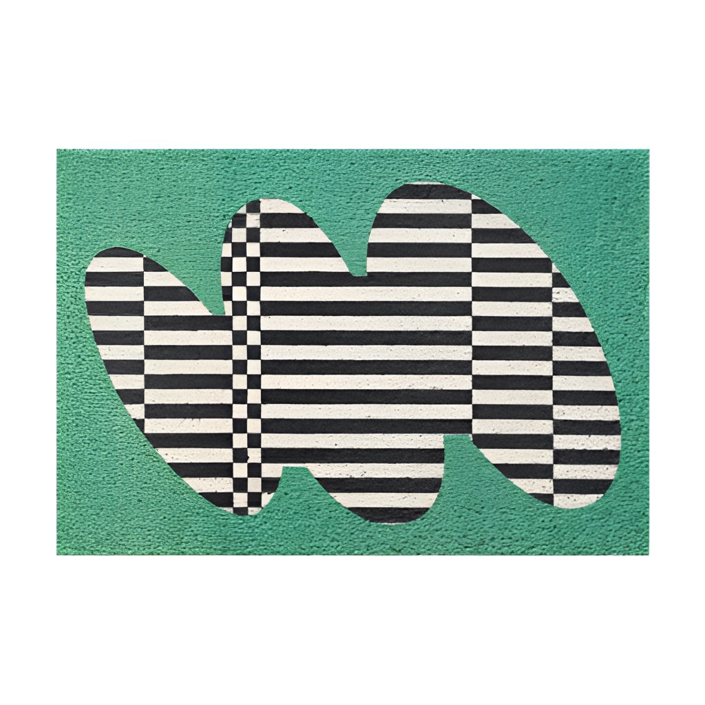 Från "Tillbaka till framtiden" inspirerad geometrisk dörrmatta – Stilren och slitstark entrématta Carvallo