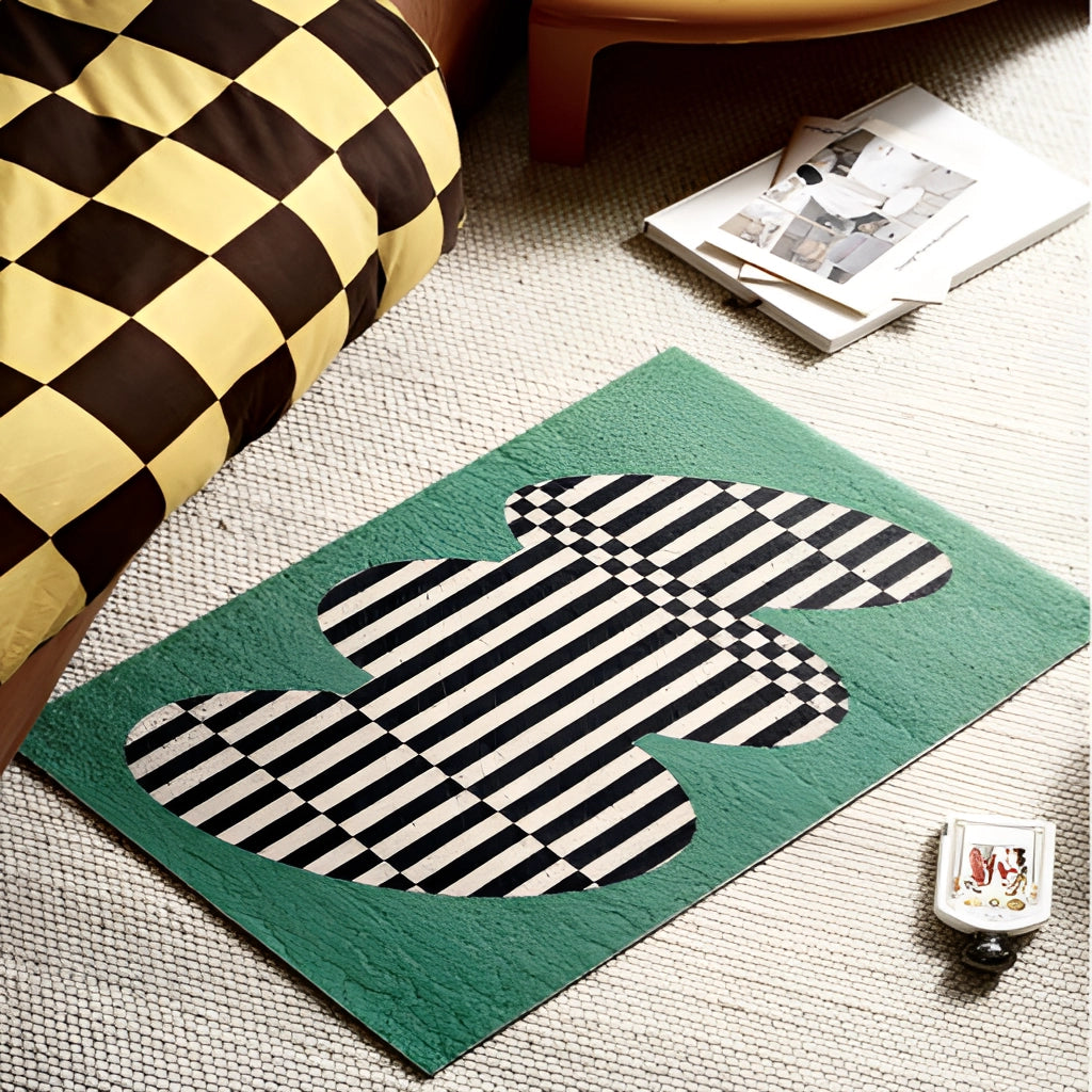 Från "Tillbaka till framtiden" inspirerad geometrisk dörrmatta – Stilren och slitstark entrématta Carvallo