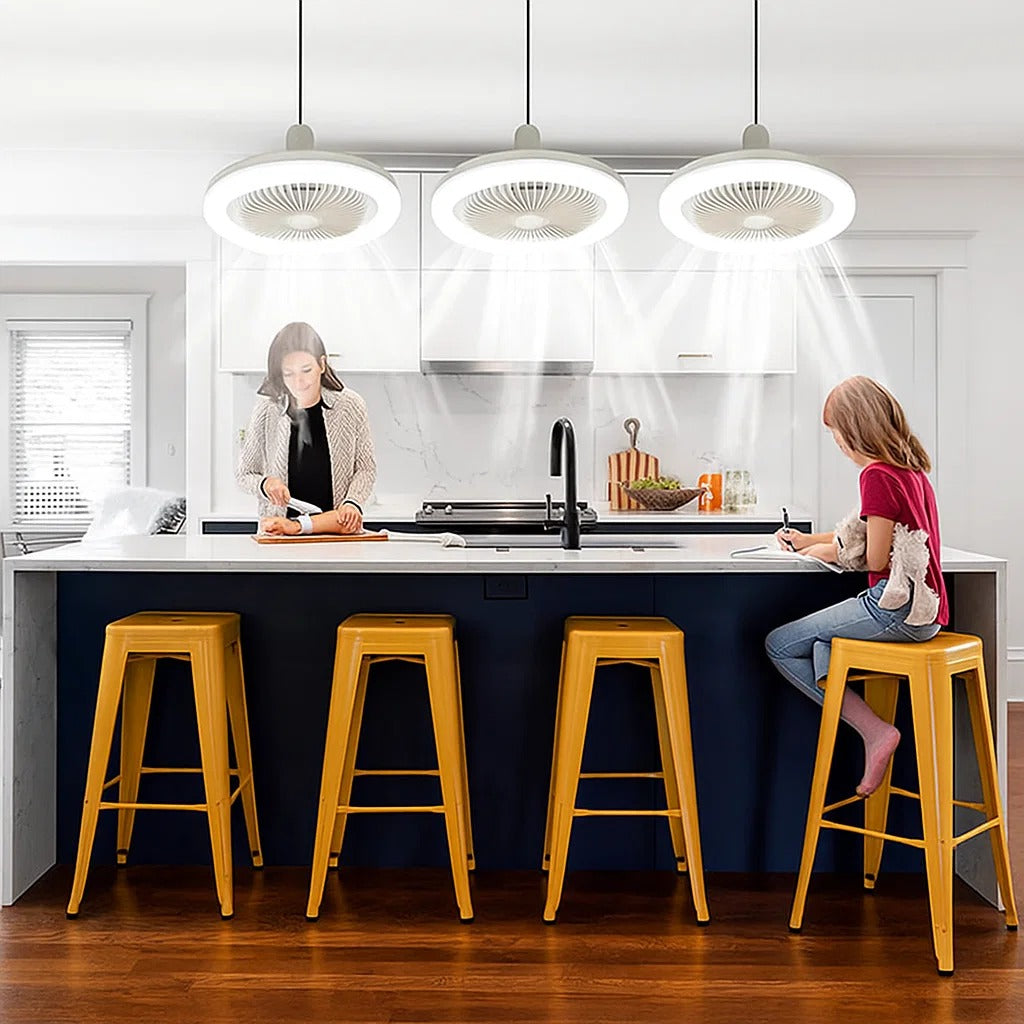 Takfläktlampa med fjärrkontroll Carvallo